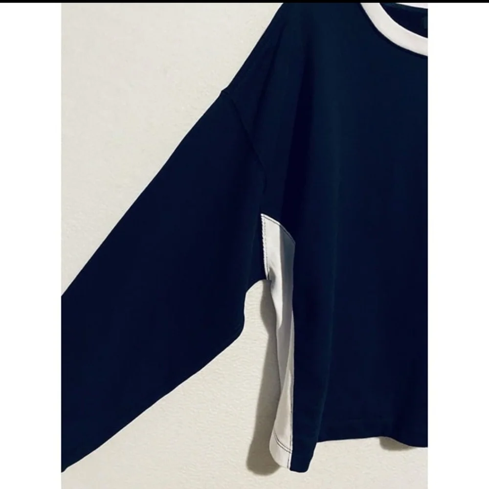 J.Crew University terry cotton cropped sweatshirt XL NAVY BNWT RETIRED 1 Left!